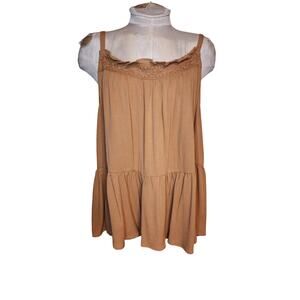 Torrid Crinkle Gauze Strappy‎ Tank Biscuit Size 2 NWT